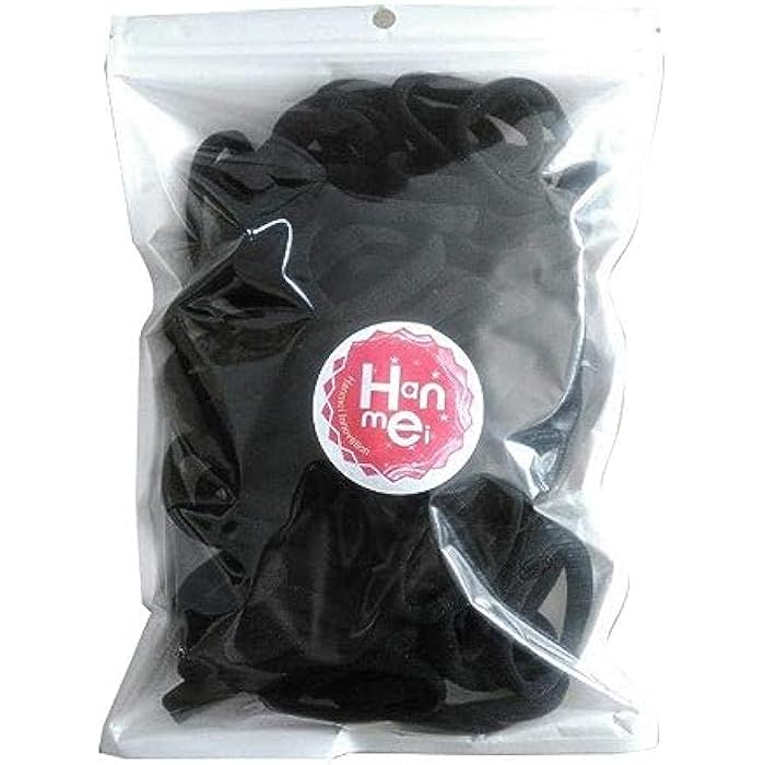 HANMEI Seamless High Elastic Cotton Stretch Hair Ties Bands (Black, 8mm)- 100 Pieces - Image 3